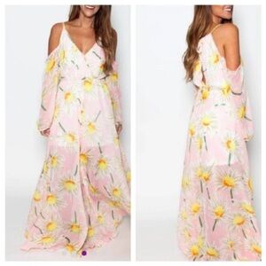 Judith March Cold Shoulder Floral Maxi Dress Large